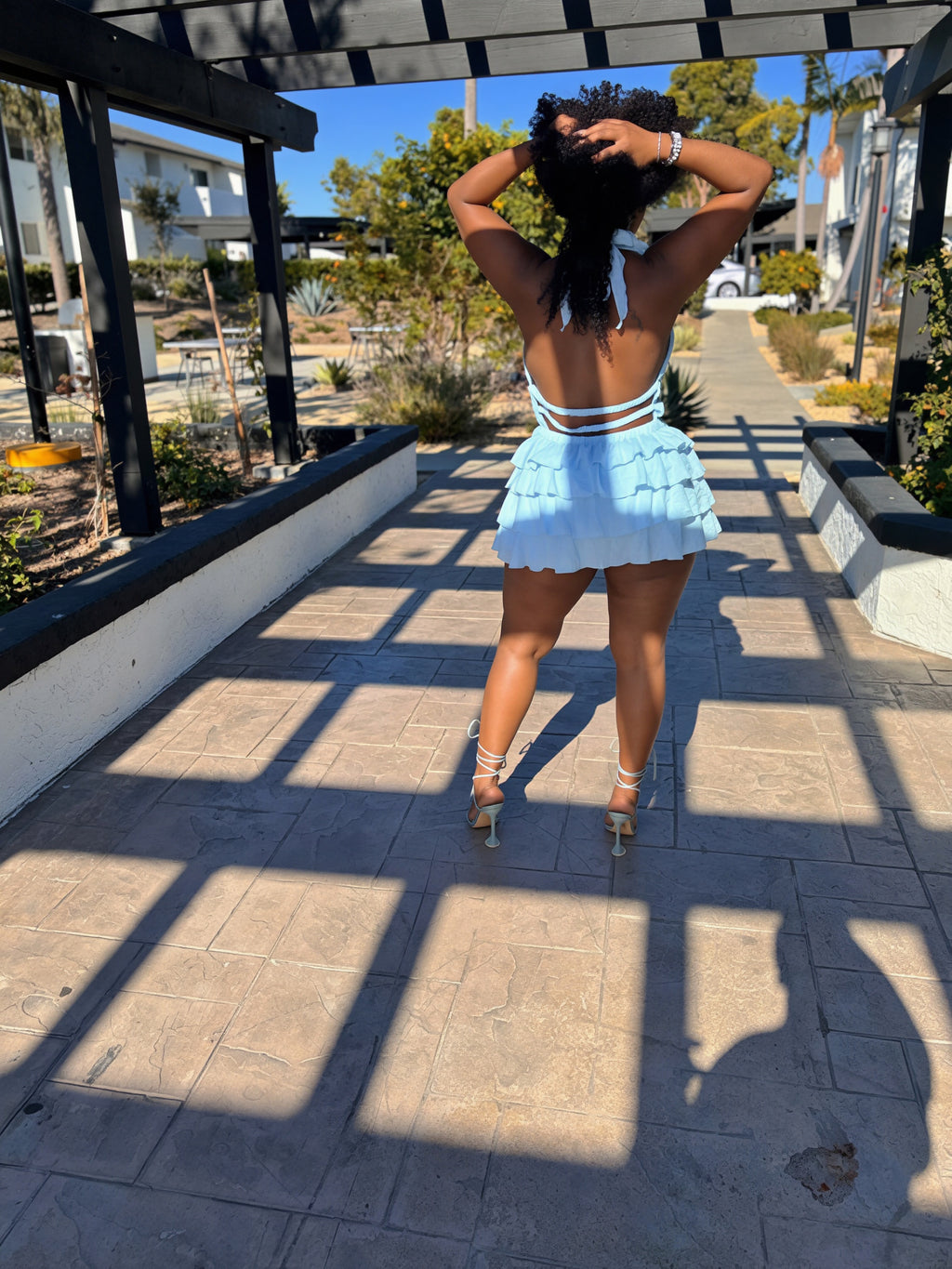blue alter back romper
