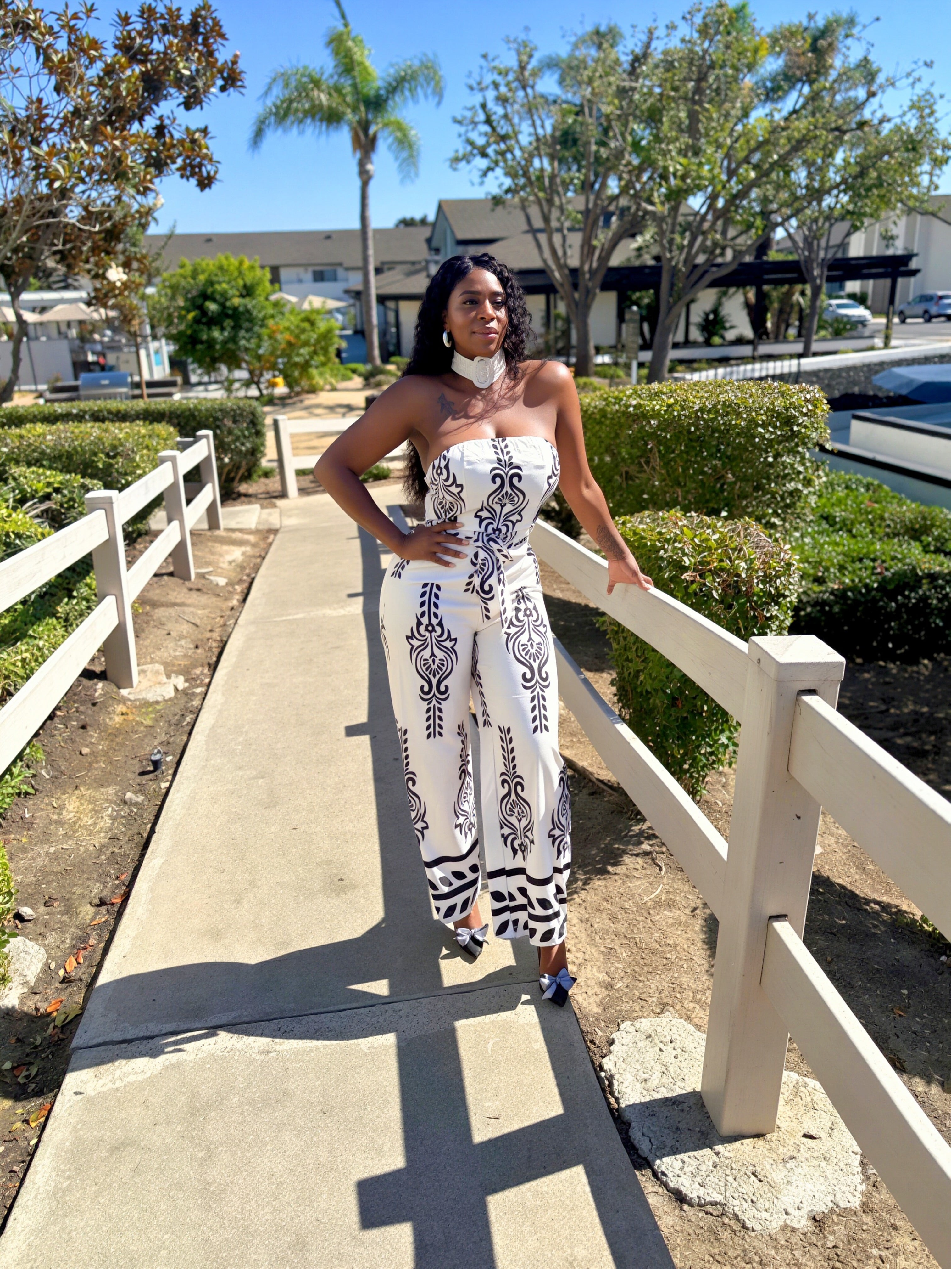 Coastal Vibe Printed Halter Romper