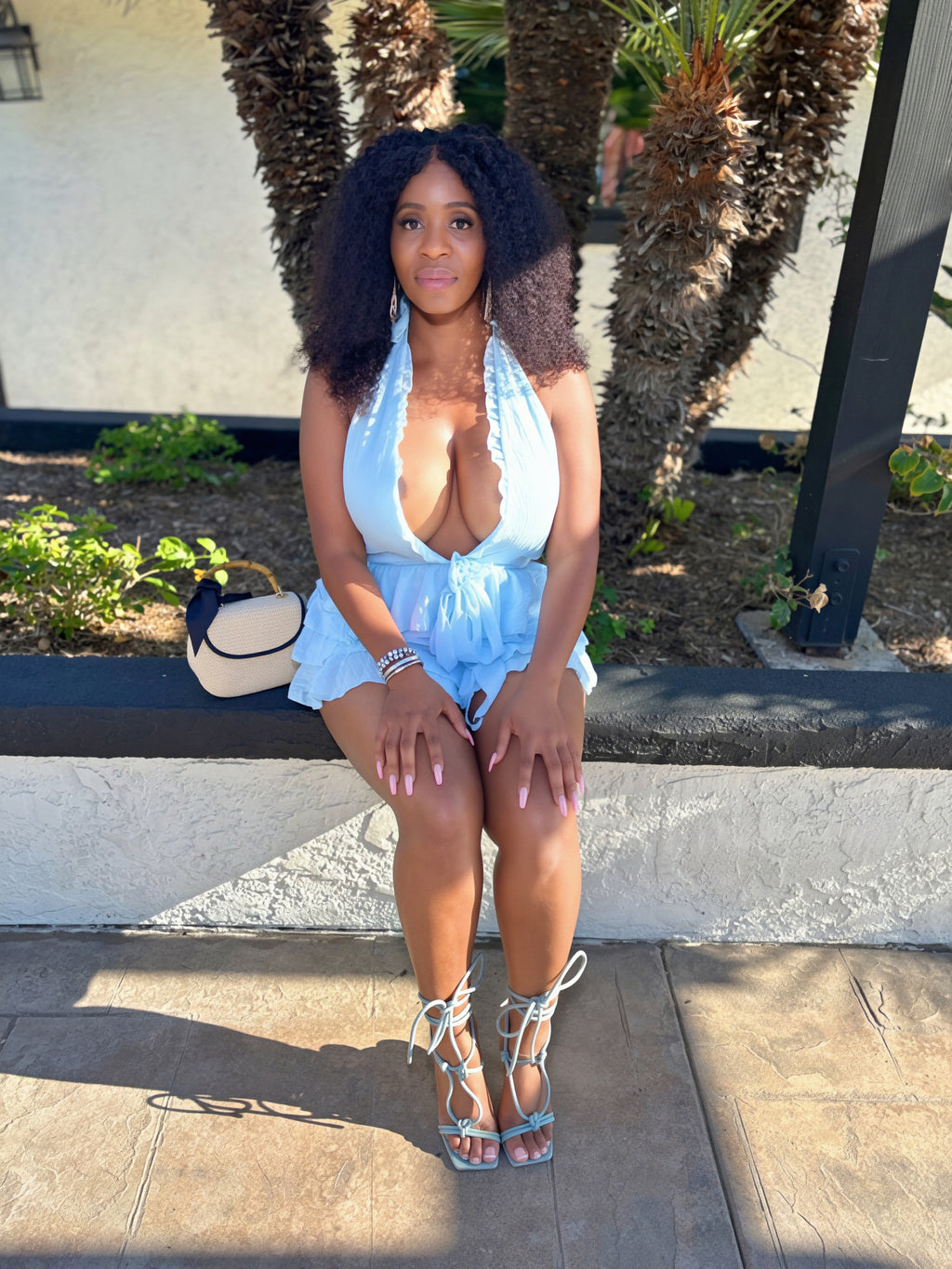 blue alter back romper