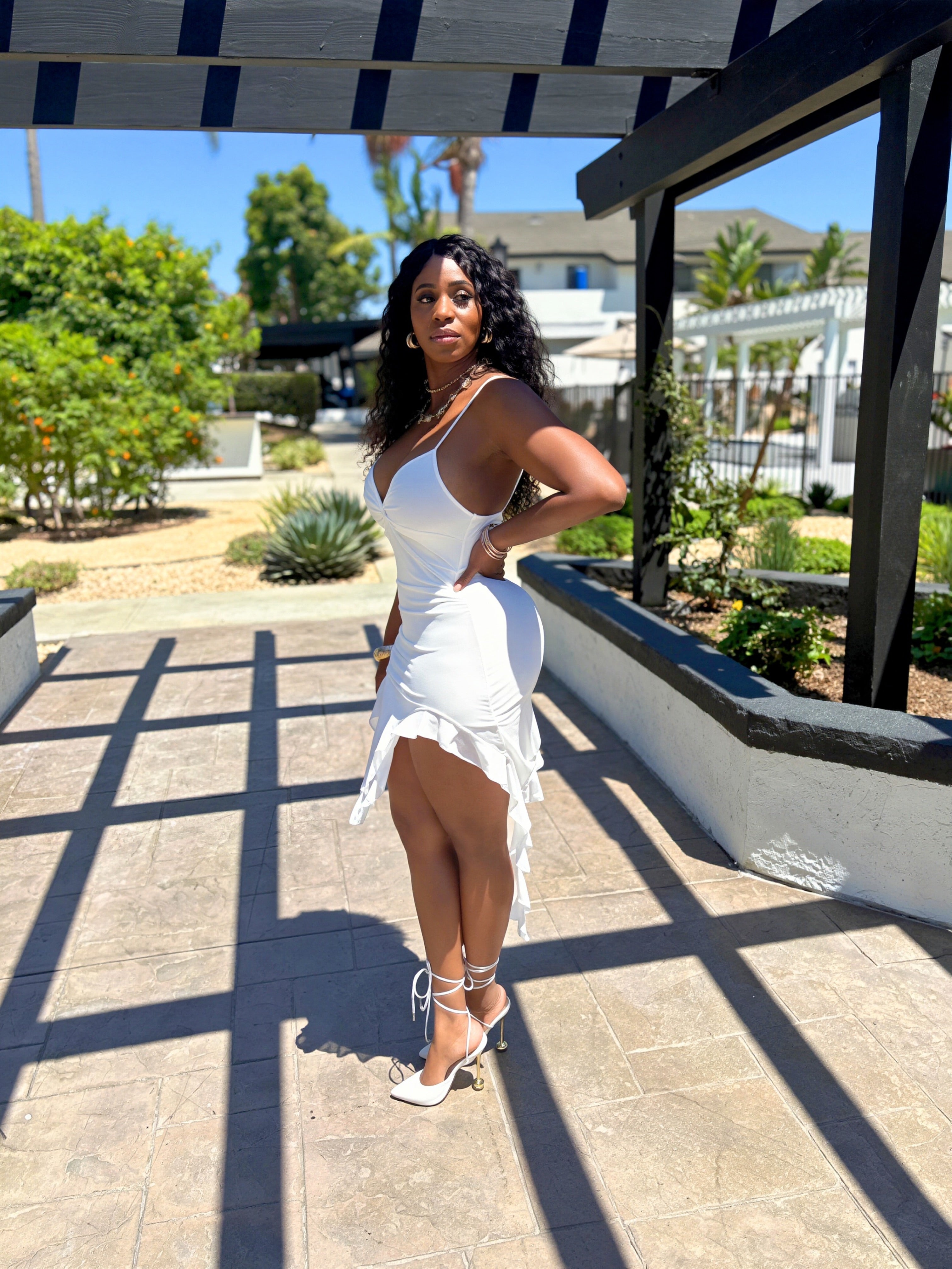 Sun-Kissed Ruffle Mini Dress