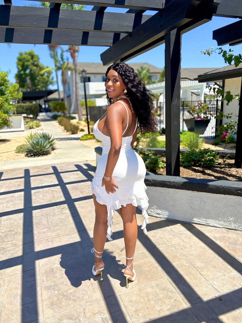 Sun-Kissed Ruffle Mini Dress