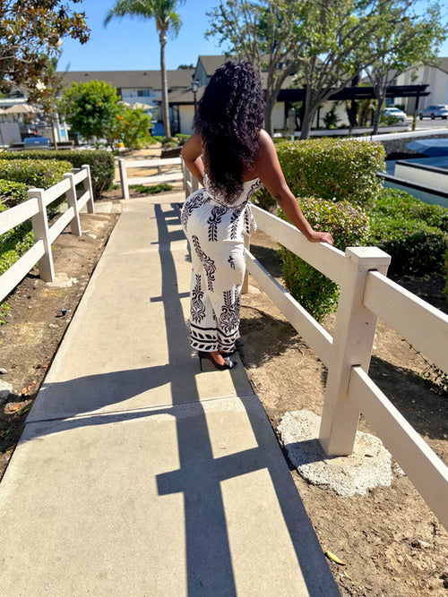 Coastal Vibe Printed Halter Romper
