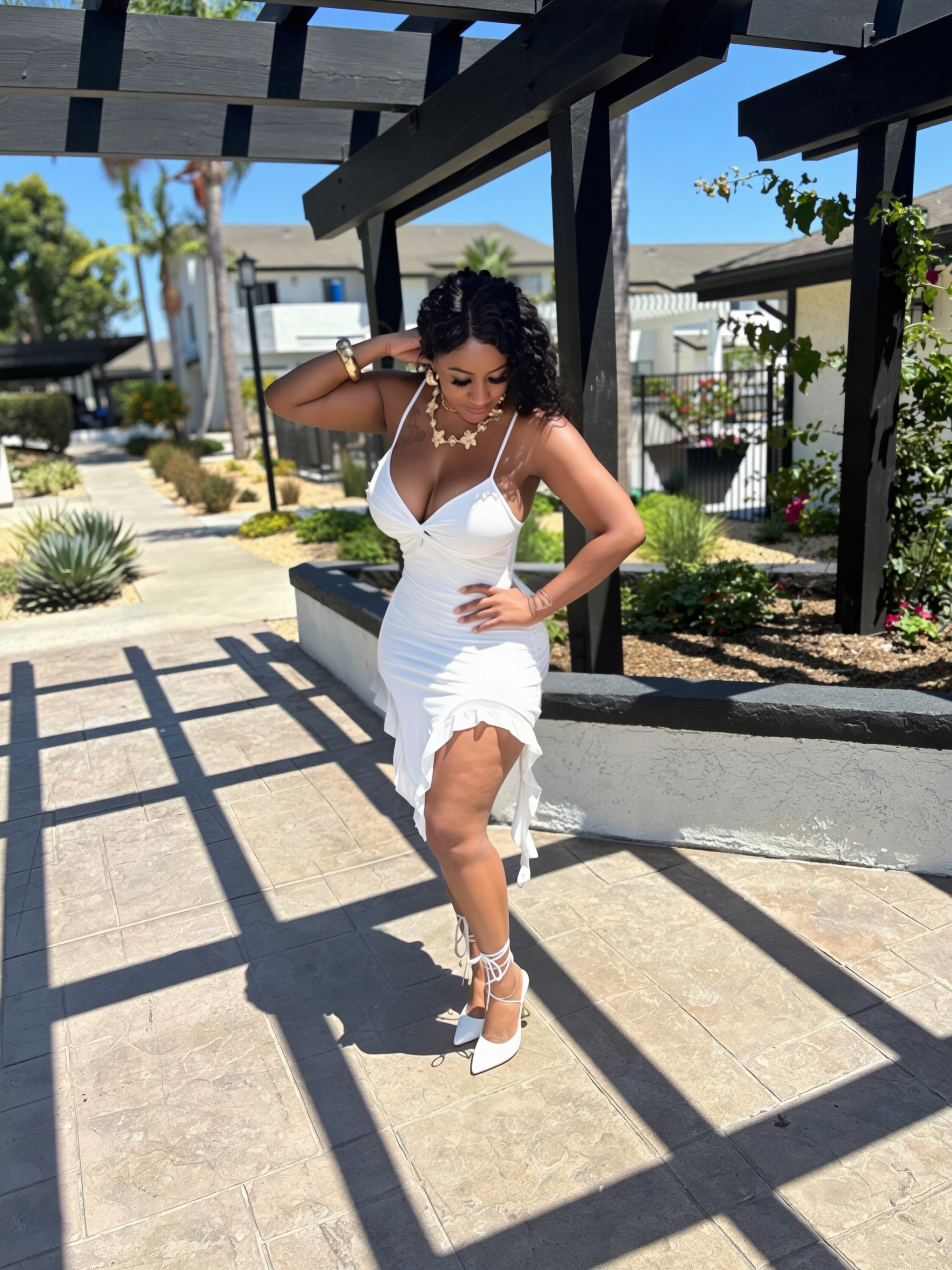 Sun-Kissed Ruffle Mini Dress