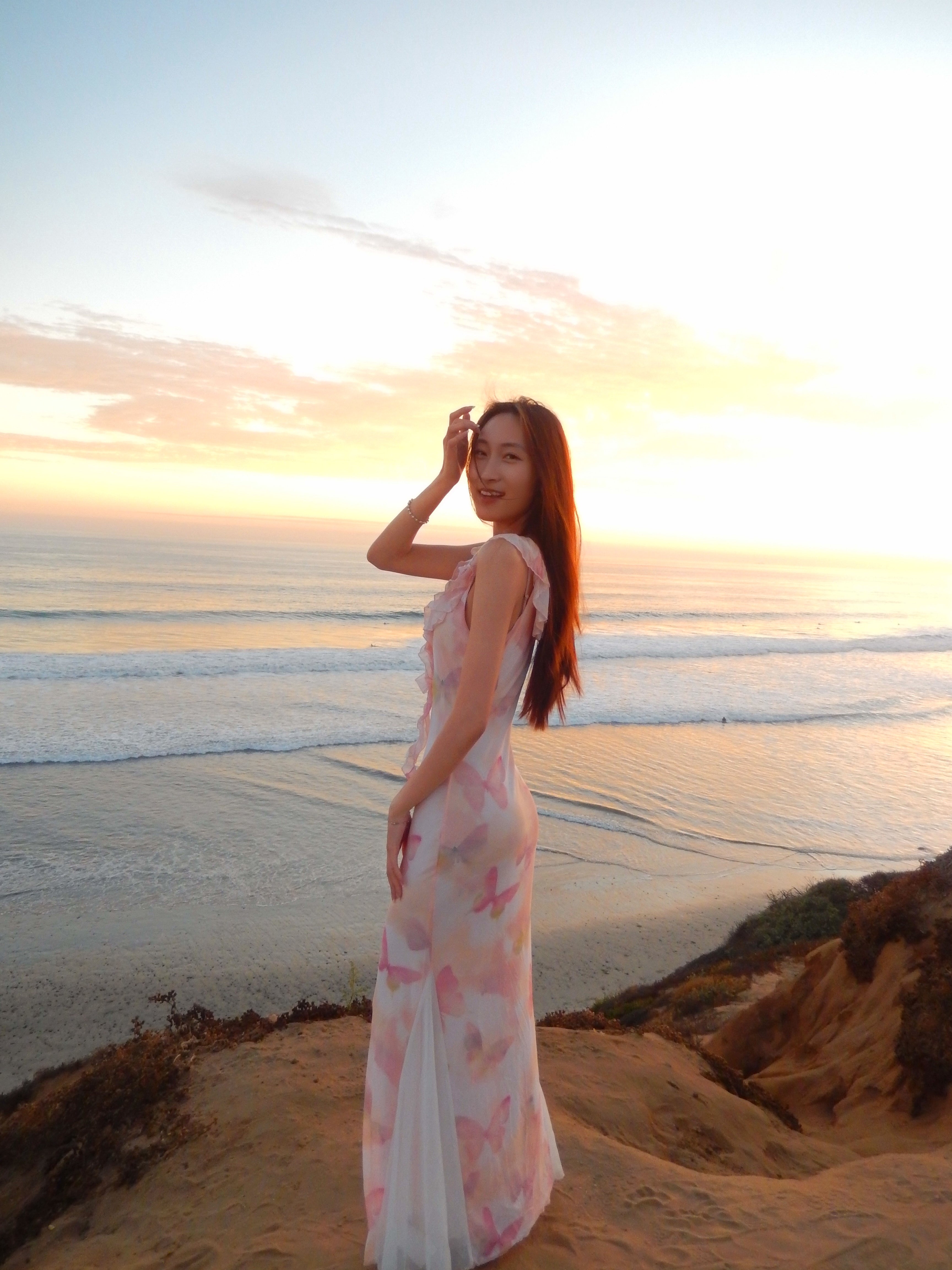 pink satin dress
