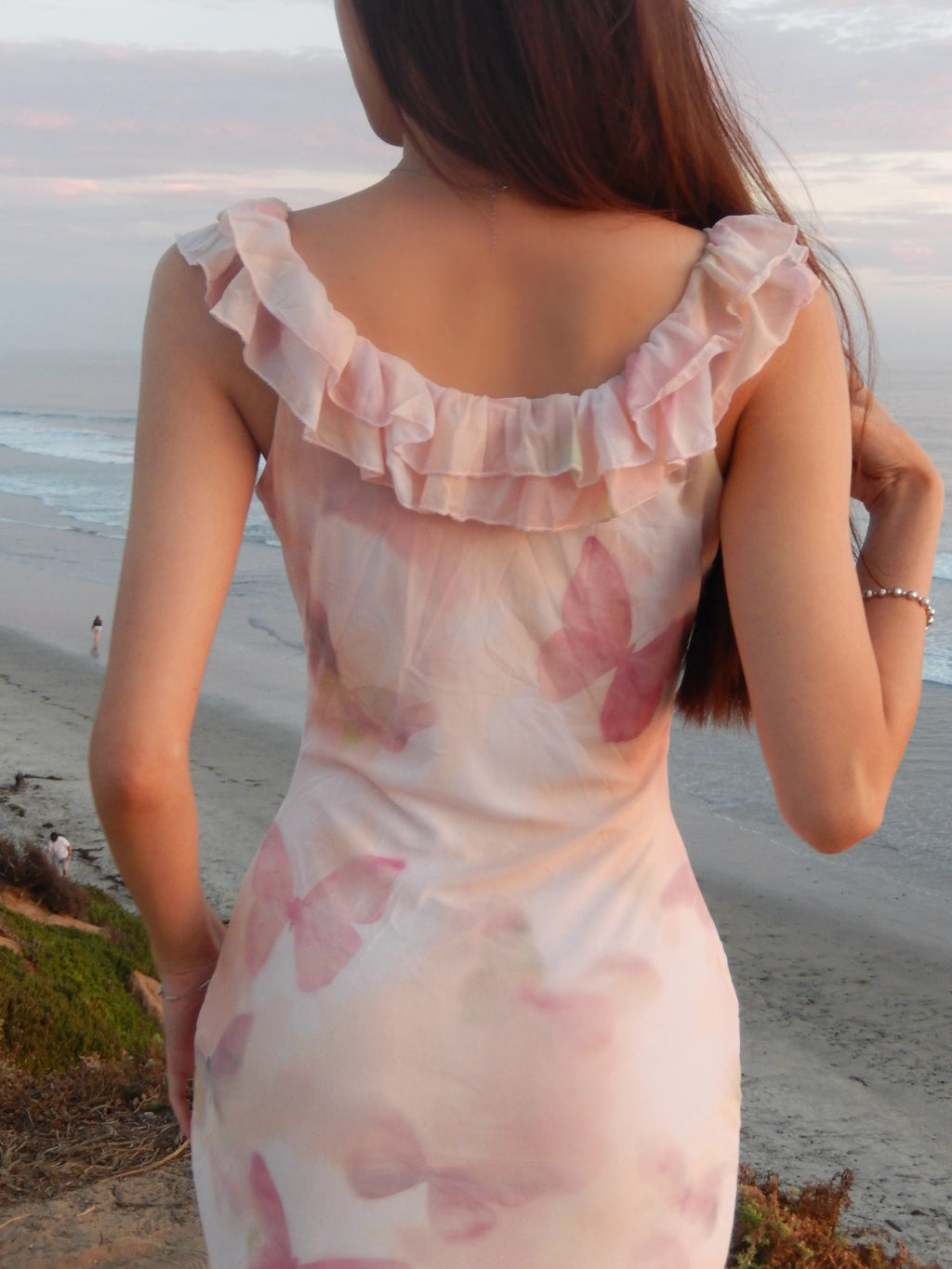 pink satin dress