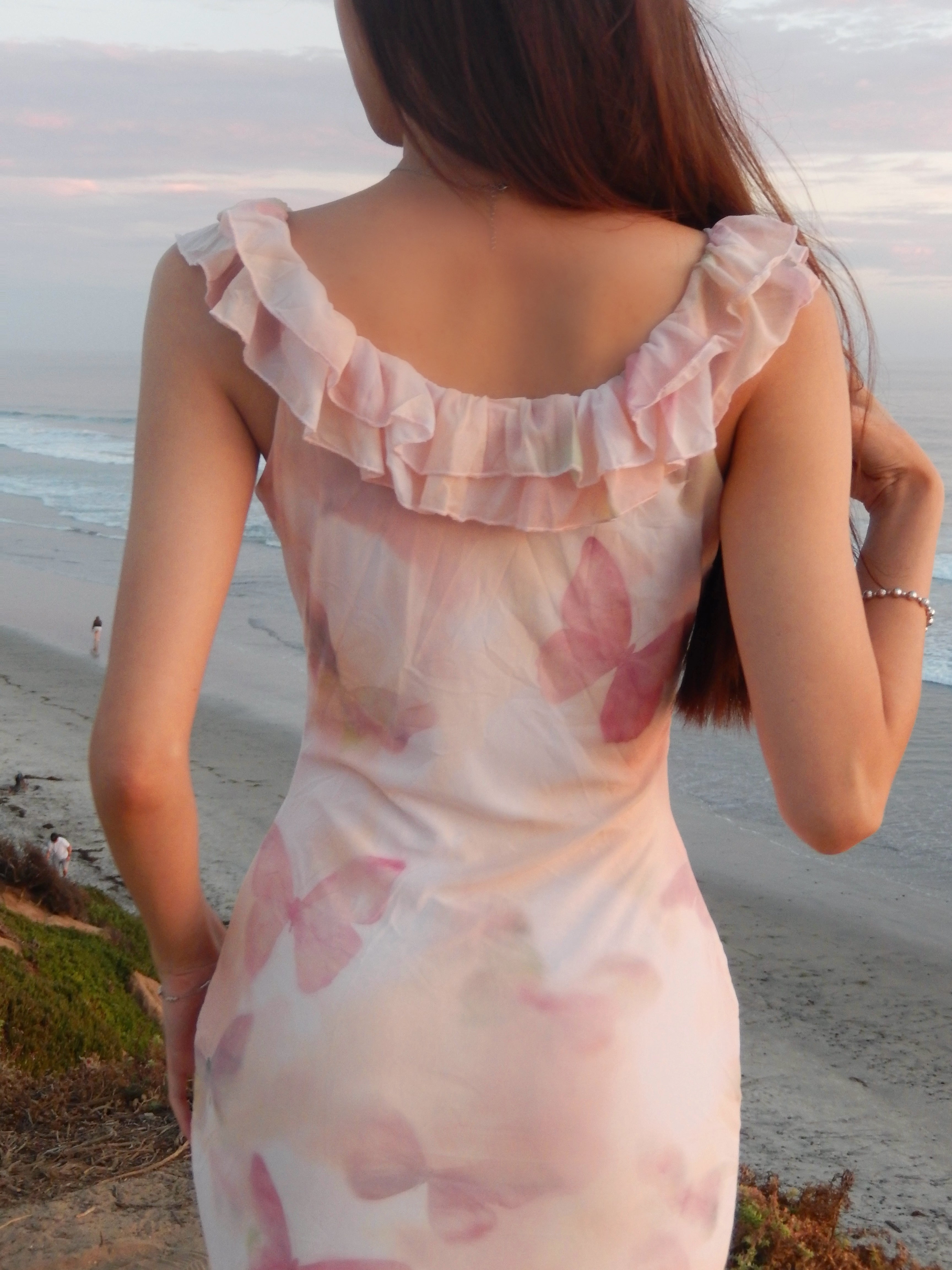 pink satin dress