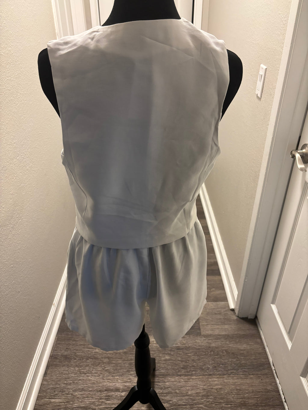 Metropolitan Belted Vest & Shorts Set in Crisp White