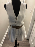 Metropolitan Belted Vest & Shorts Set in Crisp White